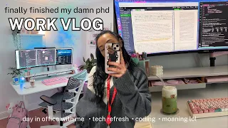 bioinformatics VLOG • FINISHED my phd • coding, setup + office days 💻☁️🌱