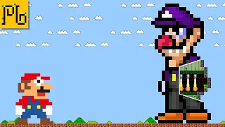 Mario vs the giant waluigi maze(Mario cartoon animation)
