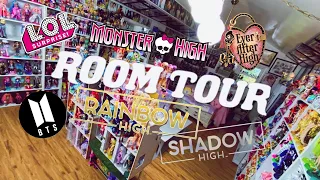 ROOM TOUR (Rainbow High, Monster High, LOL Surprise OMG, BTS, and more!)