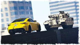 ТАНК vs МАШИНА!!! СТЕНКА НА СТЕНКУ В GTA ONLINE!!!