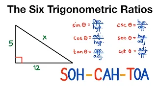 How to Find the Six Trigonometric Ratios Given a Right Triangle | SOH - CAH - TOA