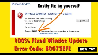 (EASY FIXED) How to fix windows 7 update error 80072efe | Error Code 80072EFE Error Solved