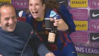 FC Barcelona celebrations now that they are in  the final of women's champions League