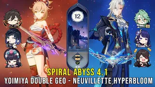 C0 Yoimiya Vaporize and C0 Neuvuillette Hyperbloom - Genshin Impact Abyss 4.1 - Floor 12 9 Stars