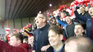 Liverpool v Man City - Celebrations after final whistle of Champions League Quarter Final first leg