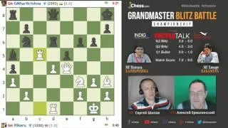 Nakamura - Harikrishna, game 17, 1+1. Chess.com blitz 1/4, 04.05.2016