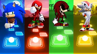Sonic Boom Vs Knuckles Vs Knuckles Exe FNF Vs Silver Shadow Hedgehog Tiles Hop