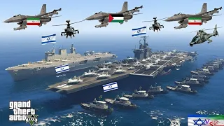 Israeli Army Aircraft carrier Badly Destroyed By Irani Fighter Jets,Drones&War Helicopters in GTA 5