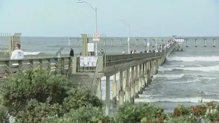 Ocean Beach pier reopens after big waves keep it closed Monday morning