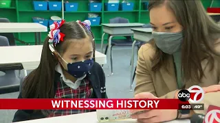 Young girls witnessing history as Kamala Harris becomes first woman Vice President