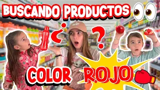 Comprando solo PRODUCTOS color ROJO 🤩 | Los NIÑOS ENLOQUECEN