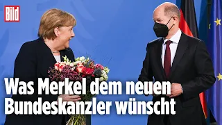 Merkel übergibt das Kanzleramt an Olaf Scholz