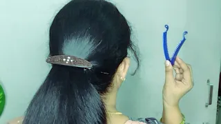 Stylish ! Easy Juda Hairstyle! easy juda hairstyle for long hair for ladies ! low bun with clutcher