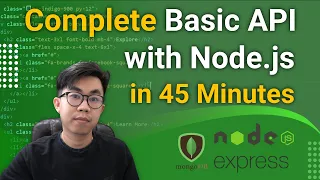 Build Restful CRUD API with Node.js, Express and MongoDB in 45 minutes for Beginners from Scratch