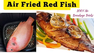 Tasty Air fryer  Whole Red Tilapia Fish Recipes. Healthy Air fried Fish. How to Fry No Flour Fish