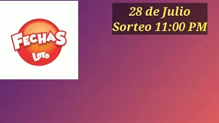 Sorteo Loto 11:00 am Jueves 28 de julio 2022