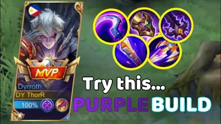DYRROTH PURPLE BUILD | DYRROTH USER MUST TRY THIS BUILD | SOLO RANK GAMEPLAY | MLBB