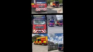 Plympton fire station car wash charity with a turn out and light demos