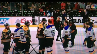 Blues and Bruins handshake after Game 7