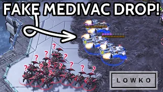 Cure's 200+ IQ Empty Medivac Drop! (StarCraft 2)