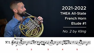 2021-2022 TMEA All-State French Horn Etude #1 - No.  2 by Kling