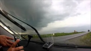 Harlan Iowa Super Cell Time Lapse Dash Cam. 6-29-14