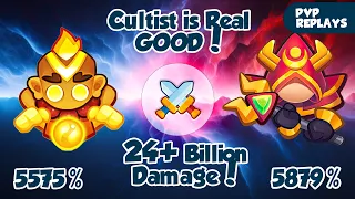 24 Billion Damage by Cultist is INSANE vs Monk in a Battle between whales | PVP Rush Royale