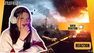 Girl's reaction | Battlefield 1 Official Reveal Trailer