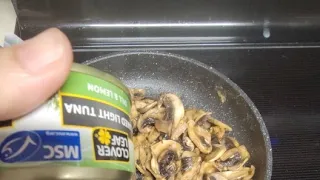 Stir Fried Mushrooms with tuna sardines