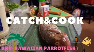Catch And Cook Hawaiian Style!! How To Cook An UHU(Hawaiian Parrotfish)