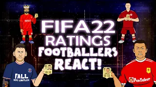 🎮FIFA 22 RATINGS - FOOTBALLERS REACT🎮 (Feat Lewandowski Ronaldo Messi Neymar & More)