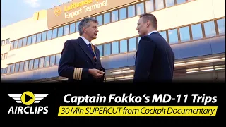 Lufthansa Cargo MD-11F with Captain Fokko to Africa! 4 Full Cockpit Flights SUPERCUT! [AirClips]