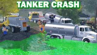 Tankers CRASH into lake... Chemicals SPILL into water! | ERLC Liberty County (Roblox)