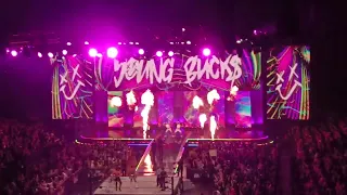 Bullet Club Gold, the Young Bucks and FTR entrances for All-Out 2023