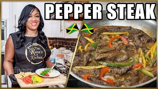 The Tastiest Pepper Steak Recipe||Jamaican Style||THE RAINA’S KITCHEN