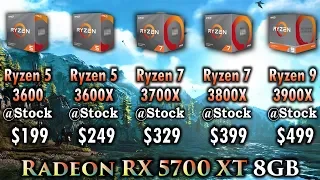 Ryzen 5 3600 vs Ryzen 5 3600X vs Ryzen 7 3700X vs Ryzen 7 3800X vs Ryzen 9 3900X | Radeon RX 5700 XT