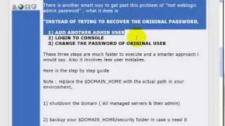 5 Min way to recover weblogic administrator password