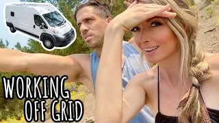 Off Grid Living | Buff Dude Shows Me His Van (full music studio) Solo Female VanLife EPISODE 101