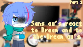 Sans au's react to Dream and to the Dream au's//Part 1