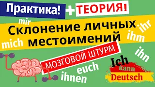 Склонение личных местоимений: mir, mich, ihm, ihn, ihr, uns, euch. Учим наизусть!