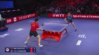 Truls Möregardh Steps Around Early to Take a Forehand Against Fan Zhendong