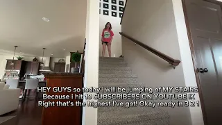 HEY GUY IM GONNA BE JUMPING OFF MY STAIRS (I HIT 10 SUBS!)