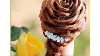 Свадебная прическа на длинные и средние волосы  Роза из волос. Rose hairstyle