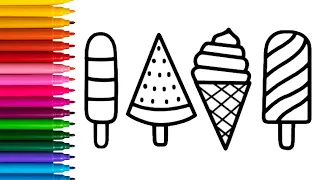 Easy Ice Cream Drawing Tutorial For Kids | Step-by-Step Guide🍨💕 How to Draw Ice Cream for Children