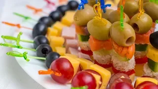 🍡 5 types of canapés for the festive table | Mini Skewer Sandwiches | Cook them at home