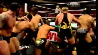 WWE RAW 4/14/14 - (11-on-3 Handicap Tag Team Match)