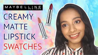 Maybelline Creamy Matte Lipstick Review + Swatches on Tan Skin