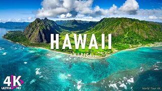 Flying Over Hawaii 4K - Relaxing Music With Beautiful Natural Landscape - Amazing Nature