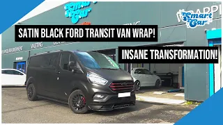 SATIN BLACK! Ford Transit Van Vinyl Wrap!