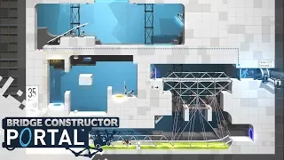 BRIDGE CONSTRUCTOR PORTAL - Level 32 to 35! (Gameplay)